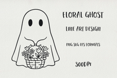 Cute Line Art Halloween Floral Ghosts BUNDLE| EPS, SVG, PNG Product Image 11