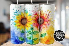 Rainbow Sunflower Tumbler - Sublimation Tumbler Design Product Image 1