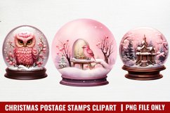 Pink Christmas in Snow Globe Sublimation Product Image 1