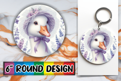 Whimsical Round Designs for Gifts PNG, Goose Product Image 1