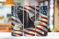 4th Of July Patriotic Eagle Seamless Tumbler Wrap Product Image 3