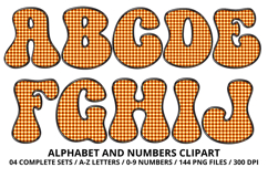Retro Groovy Alphabert PNG 70s Numbers &amp; Letters 300 DPI Product Image 2