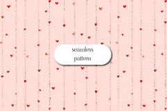 Seamless red hearts pattern on soft pink background Product Image 1