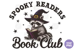 Vintage Funny Sarcastic Feral Witch Raccoon Halloween PNG Product Image 1