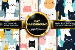 Cat Background Digital Papers Product Image 1