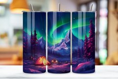 Aurora Borealis Glamping Tumbler Wrap |winter camping Product Image 3