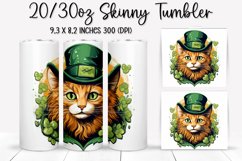 St. Patrick&#039;s Day Cat - Tumbler Sublimation Design Product Image 1