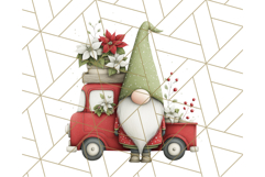 Vintage Truck Christmas Gnomes Clipart PNG, Cute Gnome Png Product Image 4