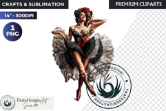 French Cancan cabaret Girl Clipart PNG, Burlesque woman Product Image 1