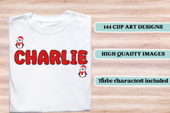 Christmas Alphabet png clipart, christmas letters doodle Product Image 6