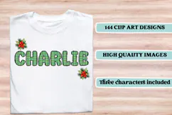 Christmas Alphabet png clipart, christmas letters doodle Product Image 6