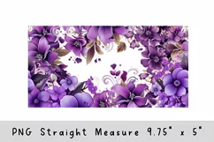 Purple flower glass can wrap, Watercolor flowers sublimation Product Image 2