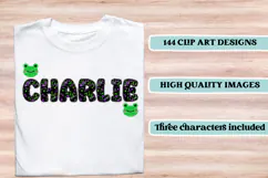 Neon Glitter Alphabet png clipart,neon glitter letter doodle Product Image 6
