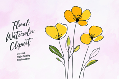Watercolor floral clipart sublimation Product Image 1