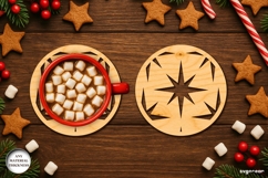 Nativity Coffee Coaster Laser Cut | Drink Coaster | SVG Product Image 1