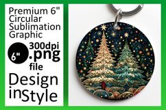 Festive Season Tree Pattern Sublimation Keychain Product Image 1