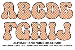 Checkerboard Alphabet Letters &amp; Numbers Clipart PNG 300DPI Product Image 2