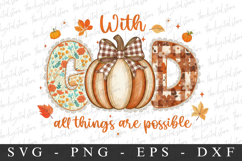 God With Clipart Sublimation PNG | Fall Png Product Image 1