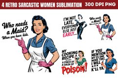 Retro Sarcastic Women Sublimation PNG Product Image 1