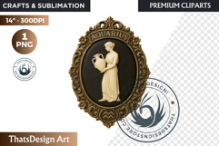 Vintage Zodiac Cameo Clipart Antique Horoscope Graphics PNG Product Image 1