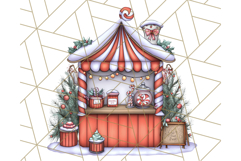 Cozy Christmas Market Stall Clipart PNG, Holiday Art Png Product Image 4