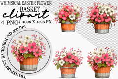 Whimsical Easter Flower Basket Clipart Product Image 1
