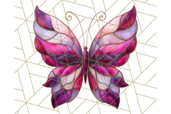 Stained Glass Butterfly PNG Colorful Clipart for Sublimation Product Image 4