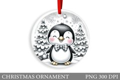 Cute Penguin Christmas Ornament. Cute Penguin Sublimation Product Image 1
