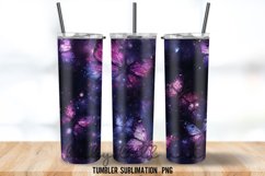 3D Butterflu Neon Tumbler Wrap Sublimation Designs Product Image 4