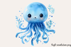 Pastel Cute Mermaid Watercolor Clipart PNG Product Image 1