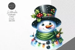 Christmas clipart, Snowman clipart, Winter sublimation Product Image 1
