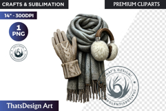 Alpine Winter Sports Fashion and Cabin Clipart PNG Product Image 1