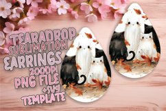 Spooky Watercolor Halloween Teardrop Earring PNG Product Image 1