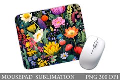 Flowers Mouse Pad Sublimation. Summer Mouse Pad Design Product Image 1