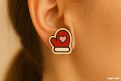 Christmas Stud Earrings Laser Cut | Jewerly SVG | Glowforge Product Image 2