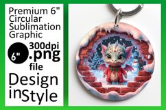 Colorful Round Design Keychain Artwork , Xmas Product Image 1