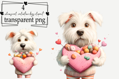 Whimsical Valentine Funny Dogs Clipart Watercolor PNG Product Image 1
