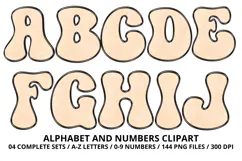 Summer Alphabet & Numbers PNG Clipart Doodle Letters 300 DPI Product Image 2