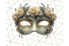 Vintage Garden Masquerade Floral Eye Mask PNG Clipart Product Image 4