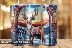 Christmas Stained Glass deer Tumbler Design Product Image 1