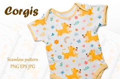 Seamless Pattern of cartoon corgis dogs Product Image 1