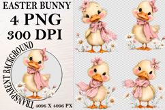 Whimsical Bunny Easter Clipart, Watercolor Easter Bunny PNG Product Image 1