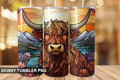 Stained Glass Highland Cow PNG Tumbler Design Product Image 1