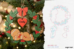 Sleeping Gingerbread Man Ornament Laser Cut | Glowforge Product Image 2