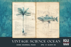 Ocean Junk Journal Page JPG | Vintage Marine Science Product Image 1