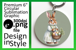 Lovely Round Design Car Coaster Artwork , Easter Bunny Product Image 1