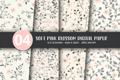 Soft Pink Blossom Digital Paper Product Image 1