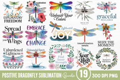 Positive Dragonfly Sublimation Bundle PNG Product Image 1