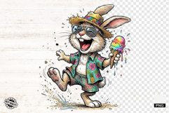 Whimsical Summer Beach Bunny Clipart Product Image 1