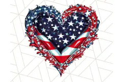 Coquette 4th of July Png, Patriotic Hearts and Bows Clipart Product Image 4